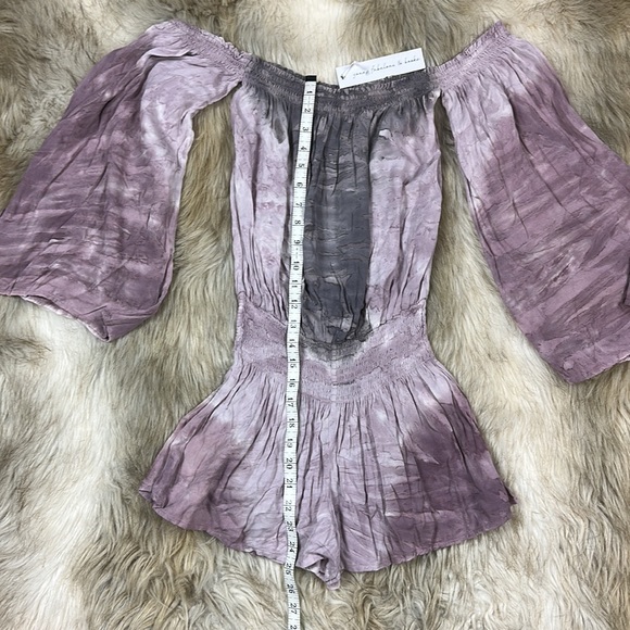 Young Fabulous & Broke Strapless Tie Dye Wide Sleeve Romper, Small, New with Tag - Picture 12 of 15